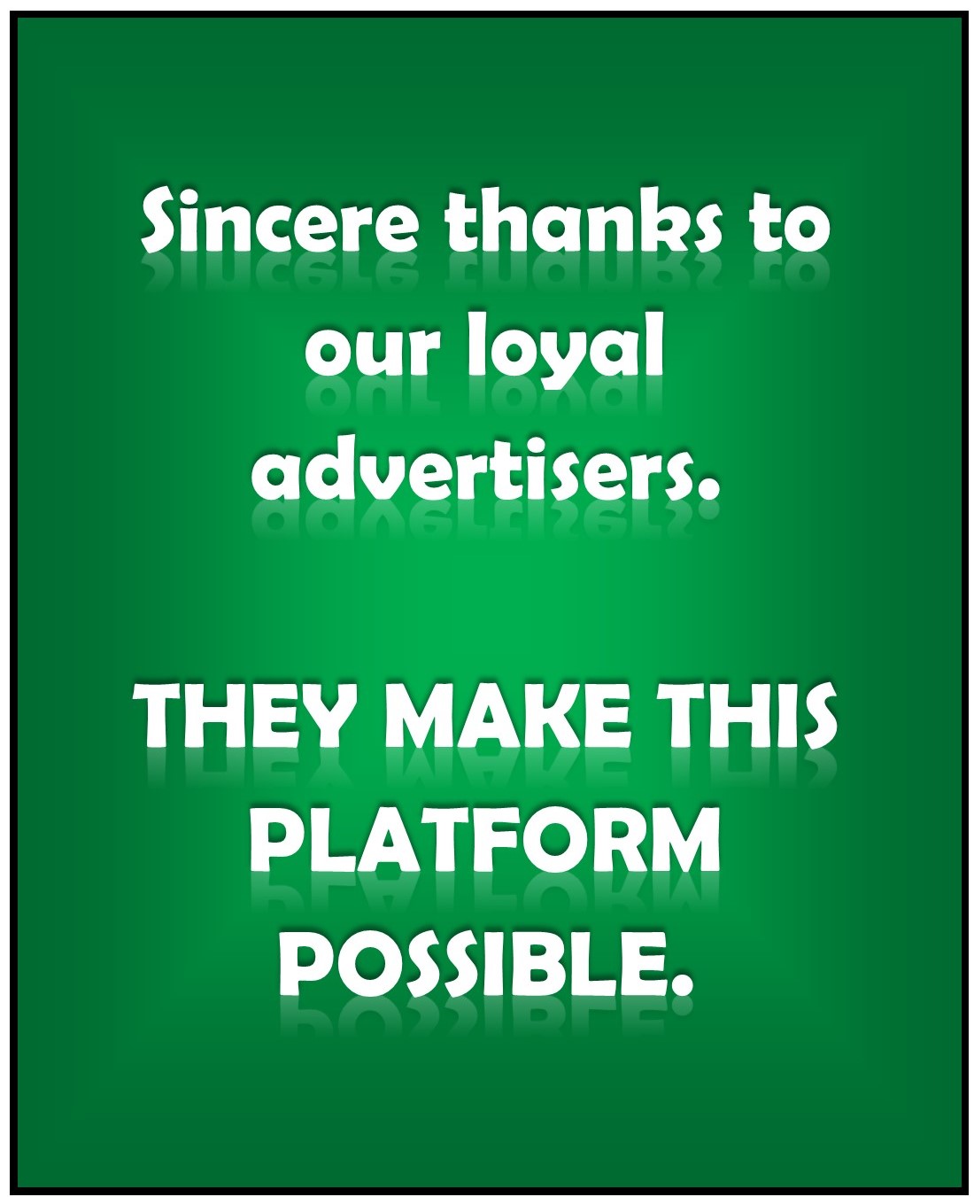 Advertiser thanks